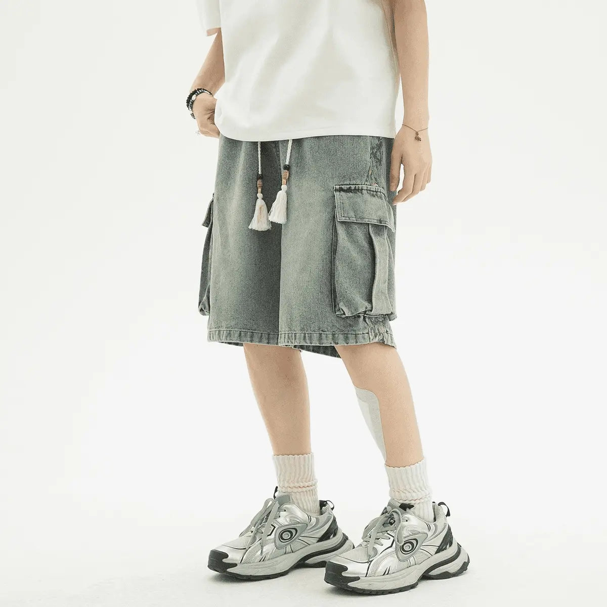Denim Cargo Shorts