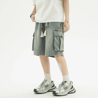 Denim Cargo Shorts