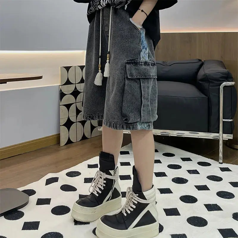 Denim Cargo Shorts