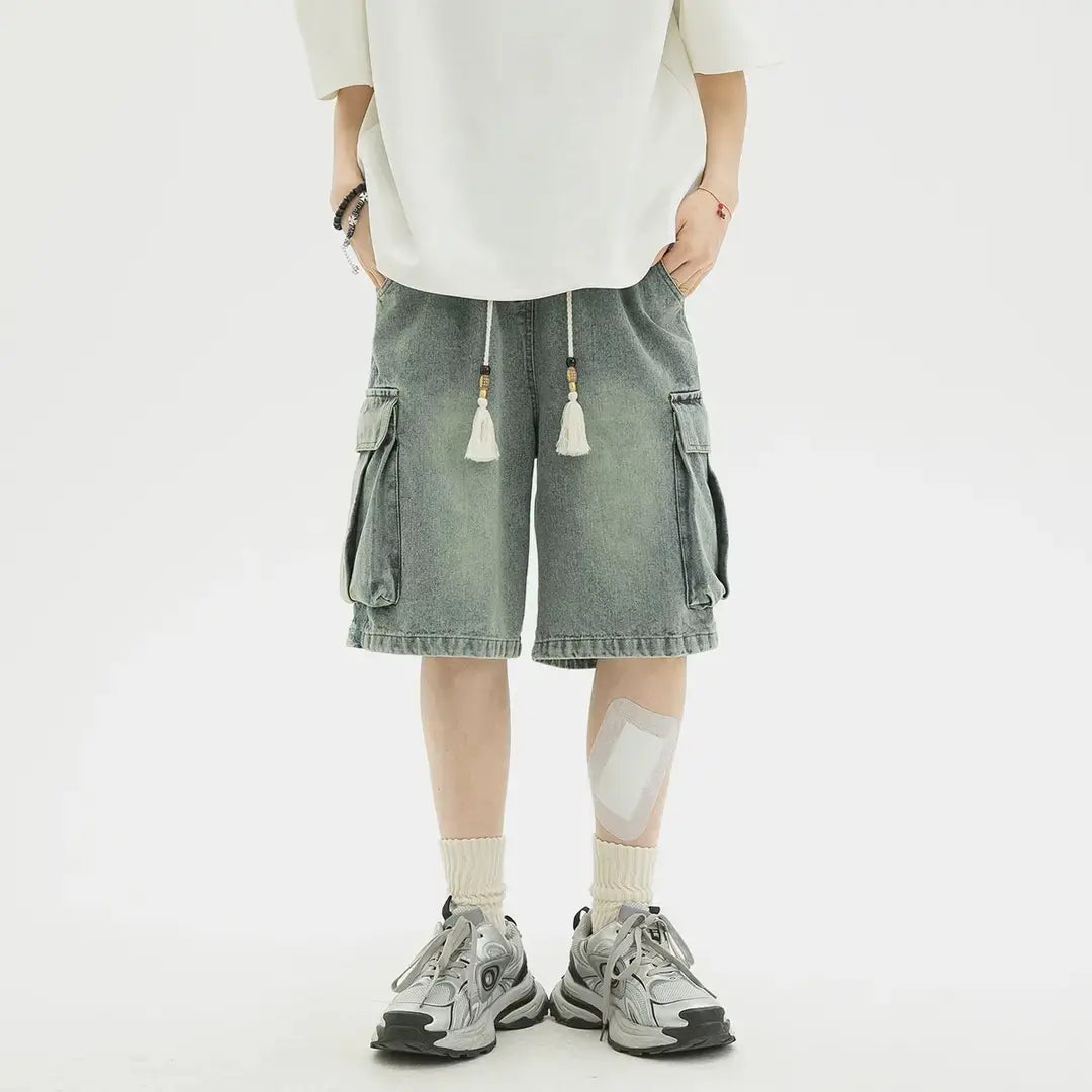 Denim Cargo Shorts