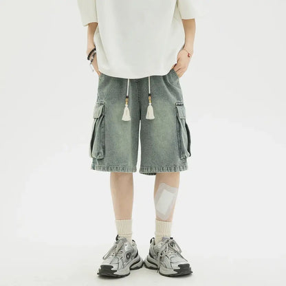 Denim Cargo Shorts